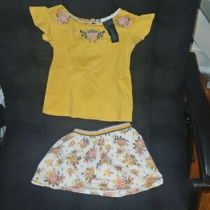 Yellow Floral Top and Skirt Set (2T) Cynthia Rowley